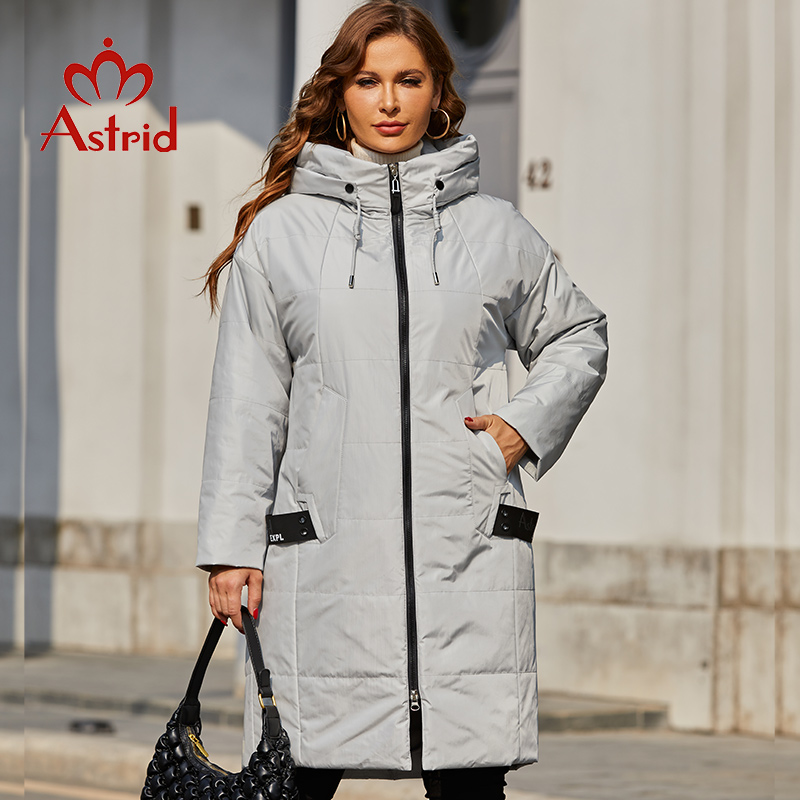 Women'S Fashion Quilted Jacket - Astrid-파카 롱 후드 다운 코트 자켓