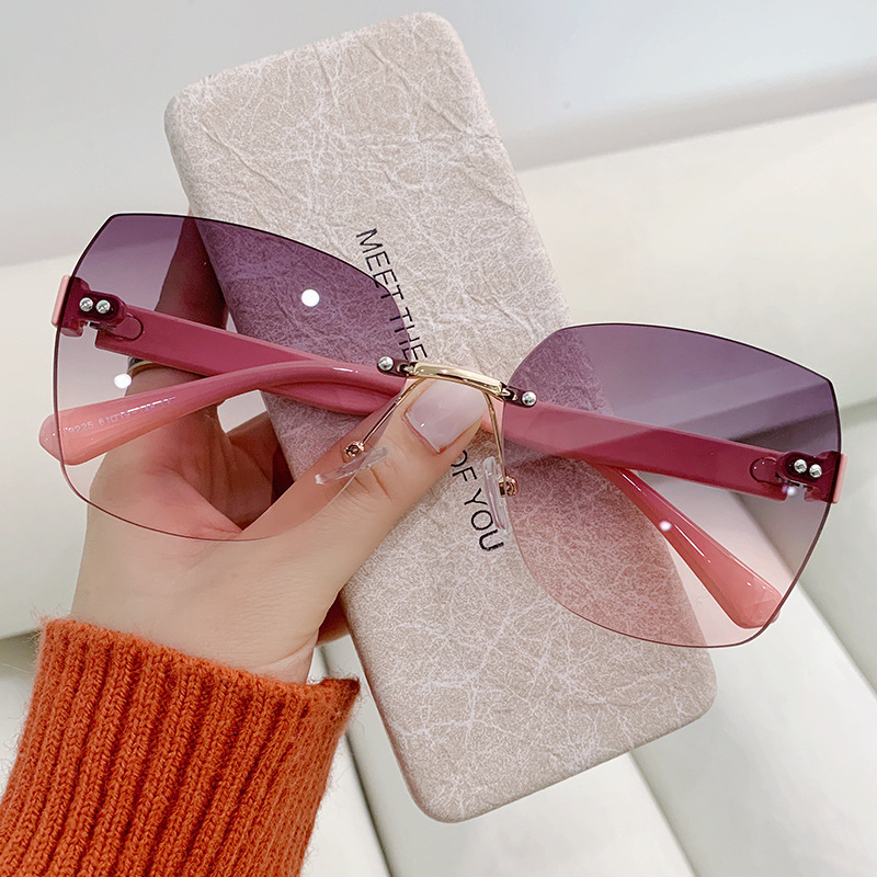 Women'S Fashion Eyewear - 빈티지 무테 선글라스 여성용 그라데이션 선글라스
