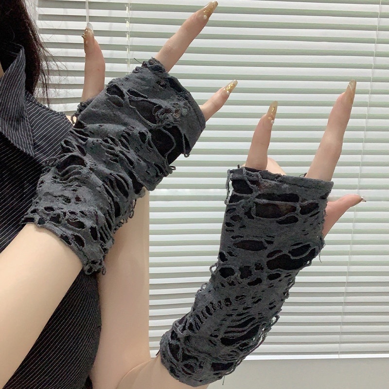Women Fashion Gloves - 유에치우 걸즈 알트 패션 립드 메쉬