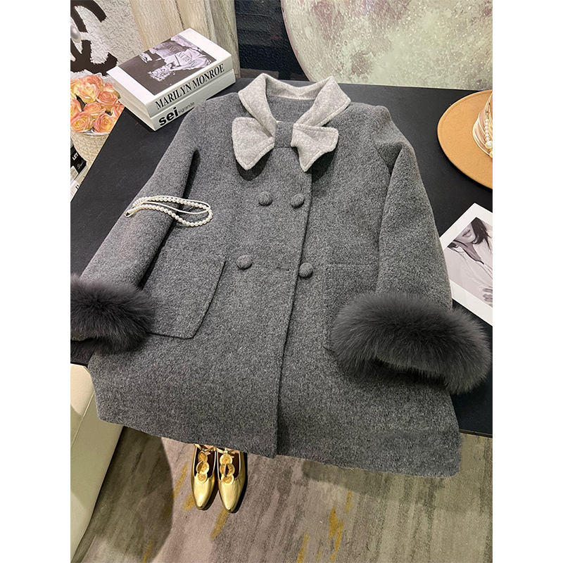 Women'S Fashion Quilted Jacket - MEXZT 울 혼방 코트 여성 패션
