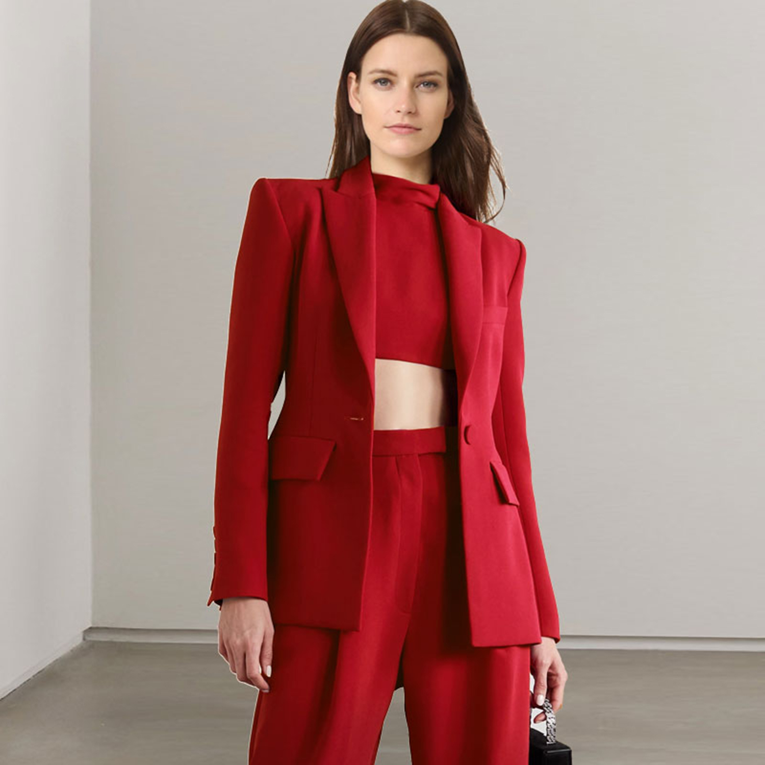 Women'S Fashion Business Casual - 올링엔틀 레드 라펠 여성용 투피스 정장