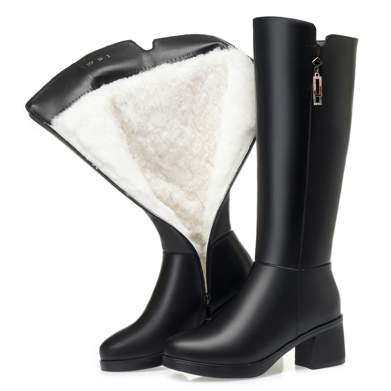 Women'S Fashion Riding Boots - AIYUQI 여성 겨울 부츠 정품 가죽
