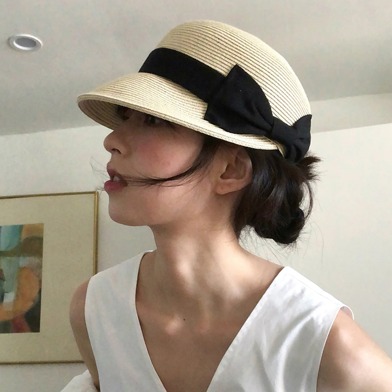Straw Hat Summer - 여성용 여름 야외용 얼굴을 작아 보이게
