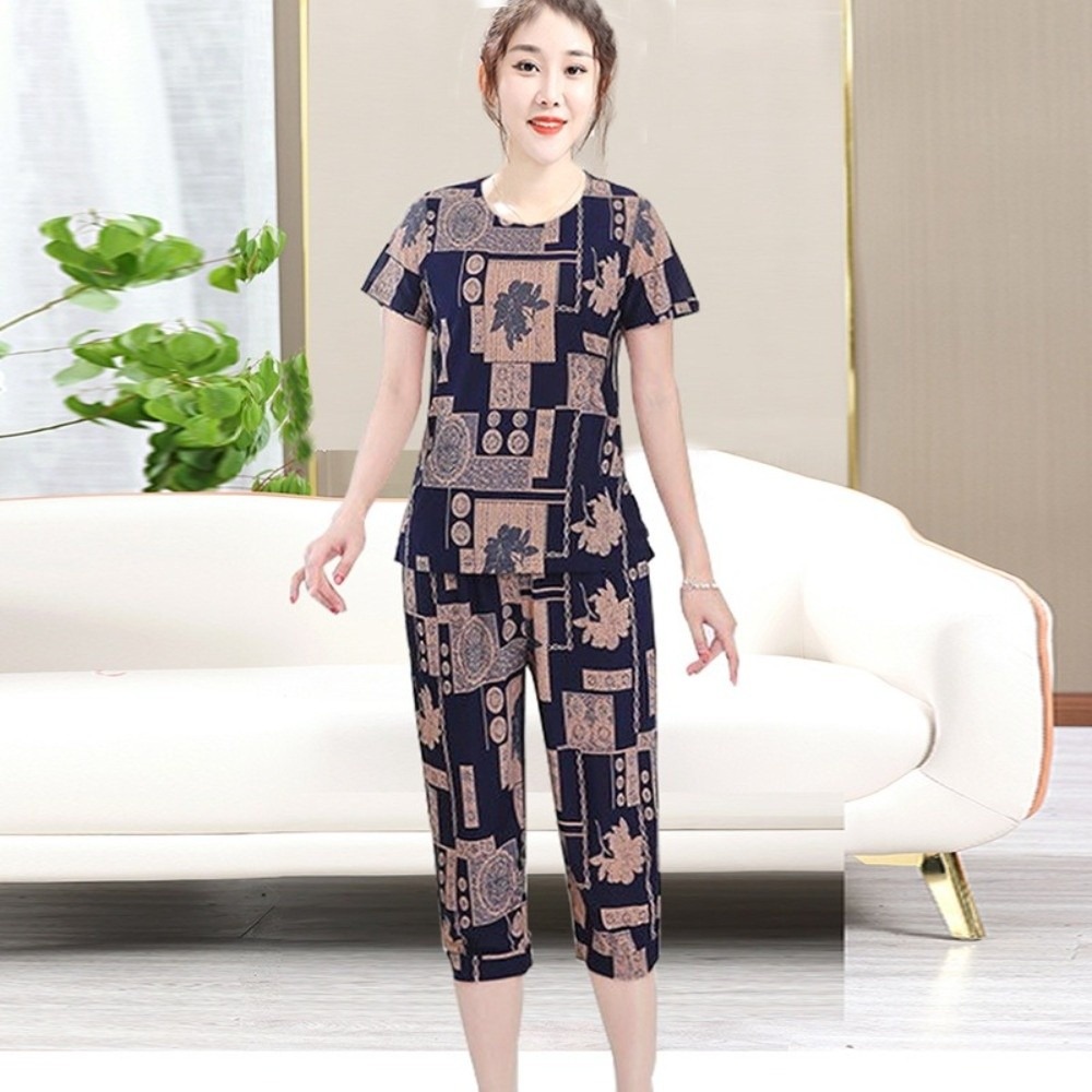 Women'S Fashion Pajamas - 패션 플러스 사이즈 노인 티셔츠 세트