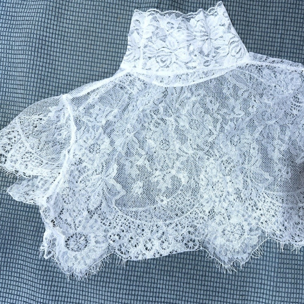 탈부착 가능한 숄 랩 가짜 칼라, 우아한 자수 시폰 블 - Wrap Blouse Chiffon 리뷰 및 가격