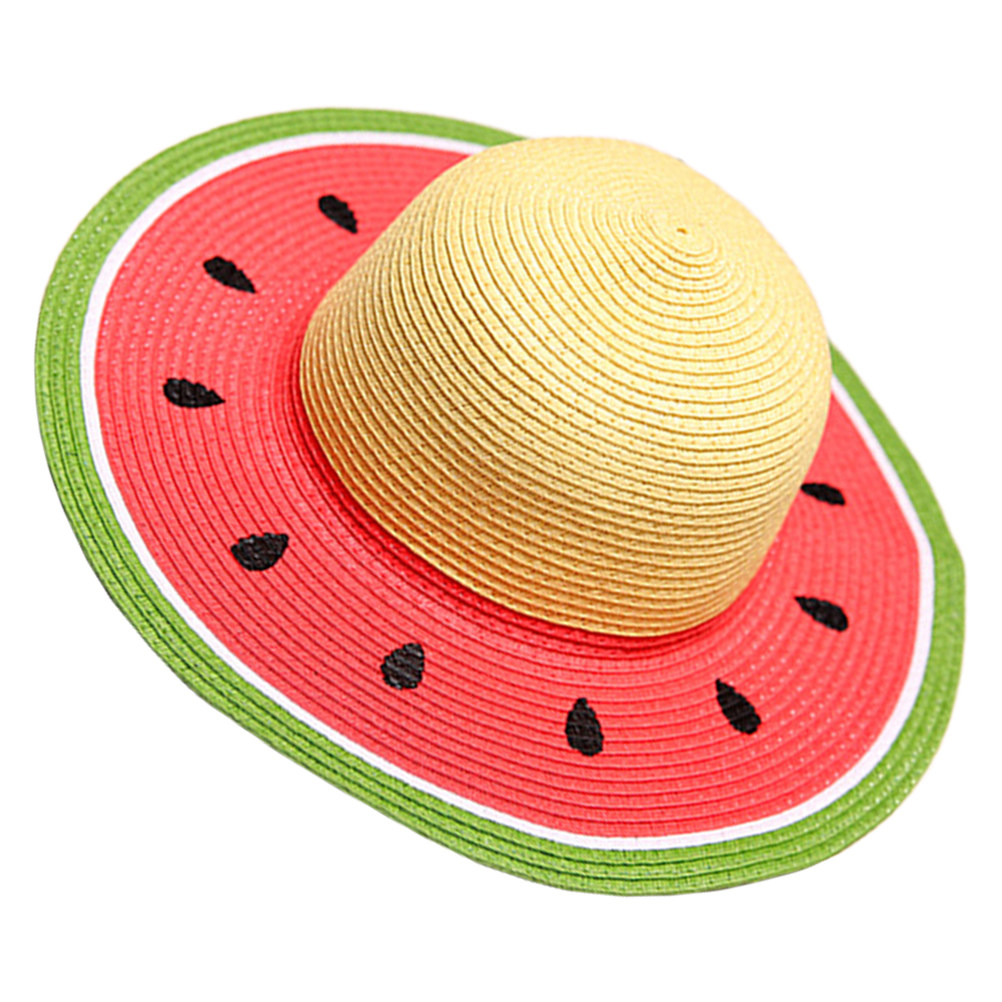 여아용 수박 밀짚모자 여름 와이드 브림 선캡 자외선 차 - Straw Hat Summer 리뷰 및 가격