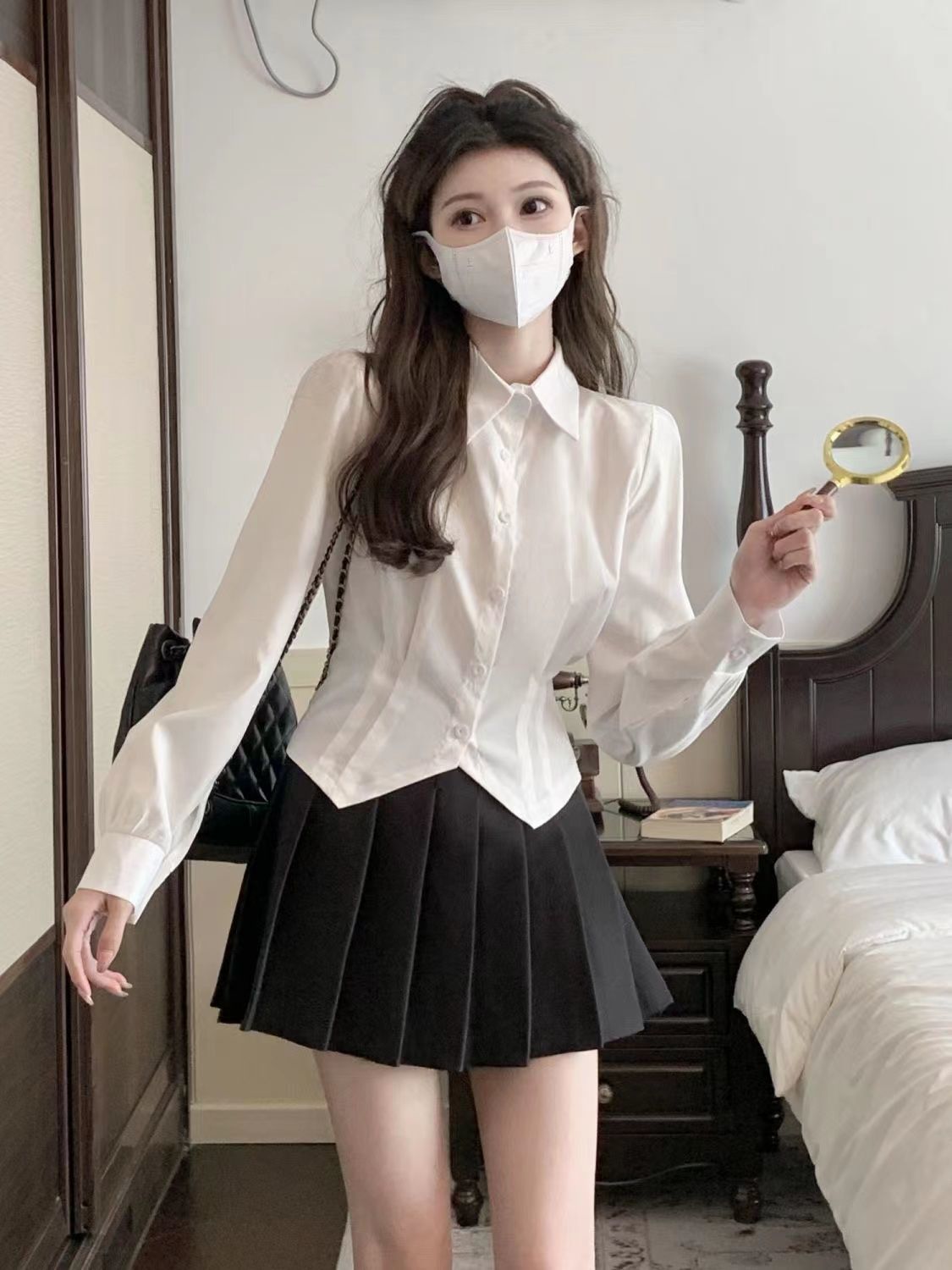 2000년대 화이트 긴 소매 빈티지 셔츠 여성 슬림 튜 - Wrap Blouse Chiffon 리뷰 및 가격