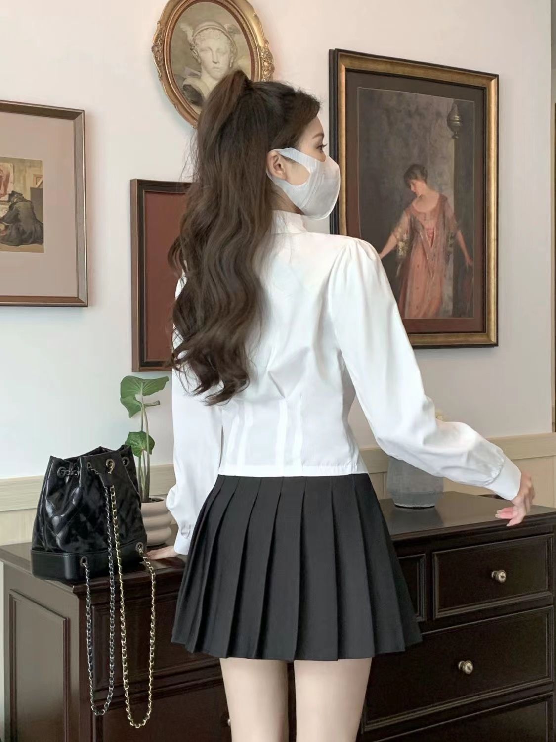 2000년대 화이트 긴 소매 빈티지 셔츠 여성 슬림 튜 - Wrap Blouse Chiffon 리뷰 및 가격