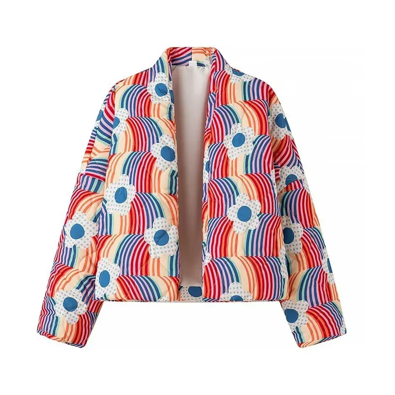 여성용 프린트 퀼트 코트, 긴팔 카디건, 코튼 재킷,  - Women'S Fashion Quilted Jacket 리뷰 및 가격