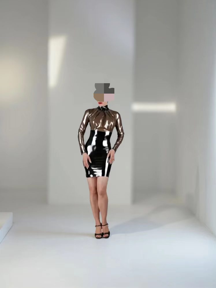 수제 블랙 천연 라텍스 펜슬 드레스 풀 지퍼 백 섹시  - Bodycon Dress Women 리뷰 및 가격