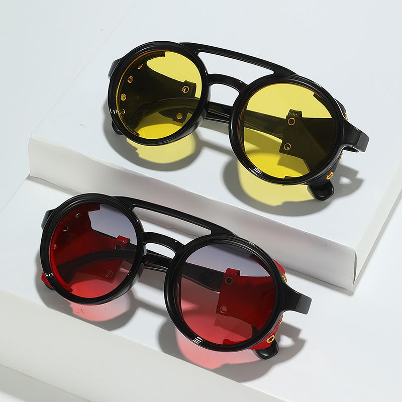 레트로 자외선 차단 선글라스 남녀 가죽 원형 안경 빈티 - Women'S Fashion Eyewear 리뷰 및 가격