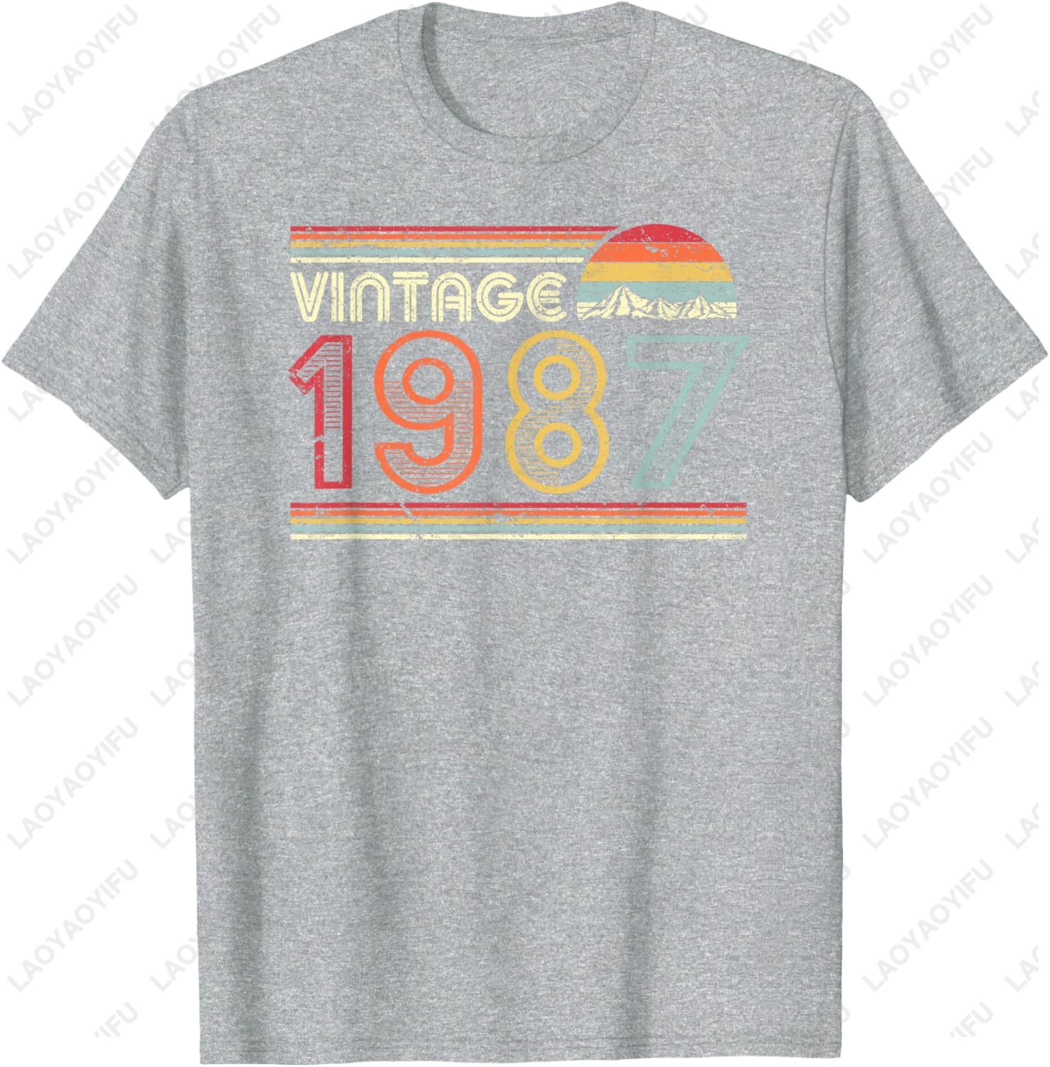 1987 빈티지 생일 선물 티셔츠 레트로 스타일 선셋  - Women'S Fashion In The 80S 리뷰 및 가격