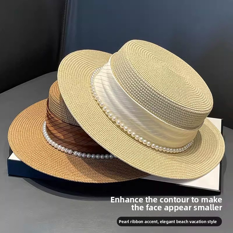 2025 신상 모자 레트로 플랫 탑 여성용 여름 밀짚모 - Straw Hat Summer 리뷰 및 가격