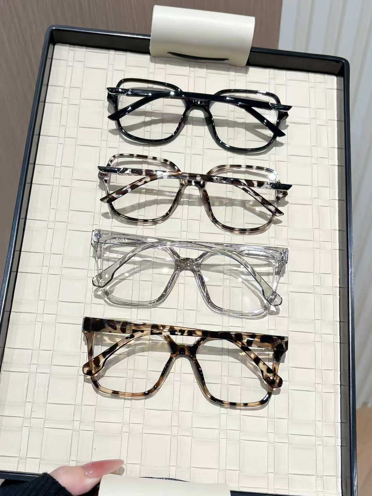 4Pcs 두꺼운 기하학적 풀 프레임 투명 안경 사무실  - Women'S Fashion Reading Glasses 리뷰 및 가격