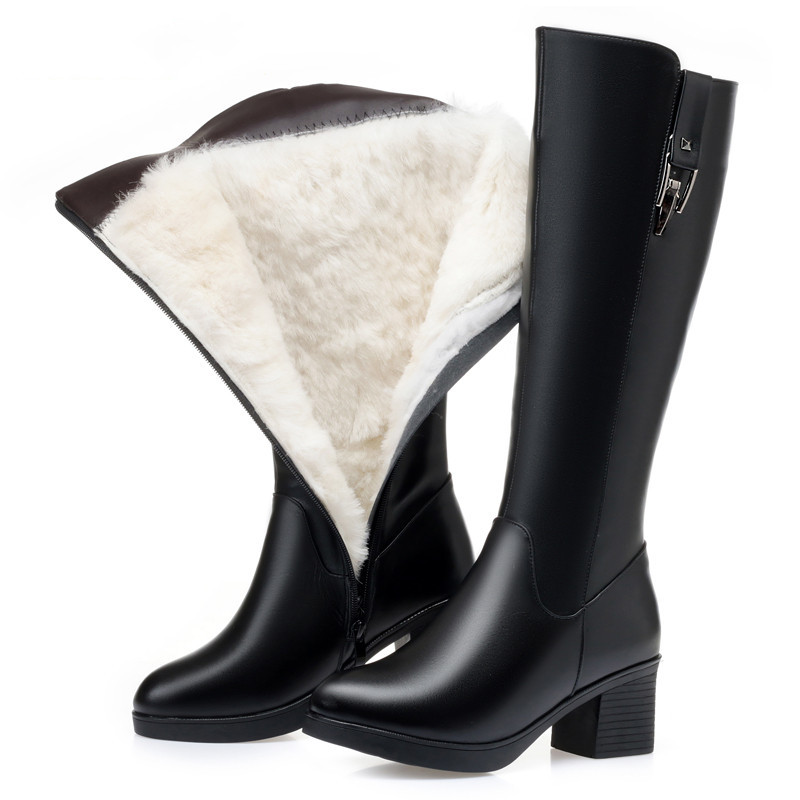AIYUQI 겨울 여성 롱 부츠 정품 가죽 천연 양모  - Women'S Fashion Riding Boots 리뷰 및 가격
