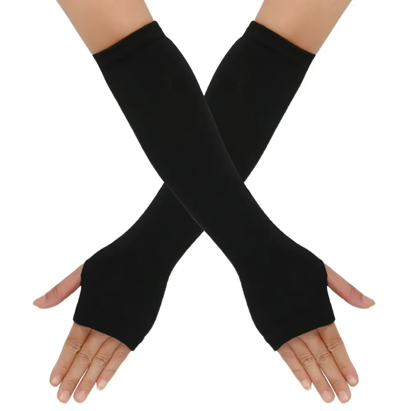 따뜻한 니트 롱 핑거리스 장갑 팔꿈치 장갑 크리스마스  - Women Fashion Gloves 리뷰 및 가격