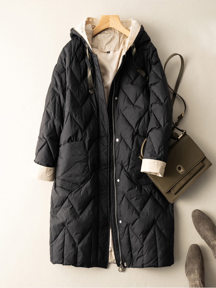 SEDUTMO 여성용 긴 겨울 덕 다운 재킷, 퀼트 따 - Women'S Fashion Quilted Jacket 리뷰 및 가격