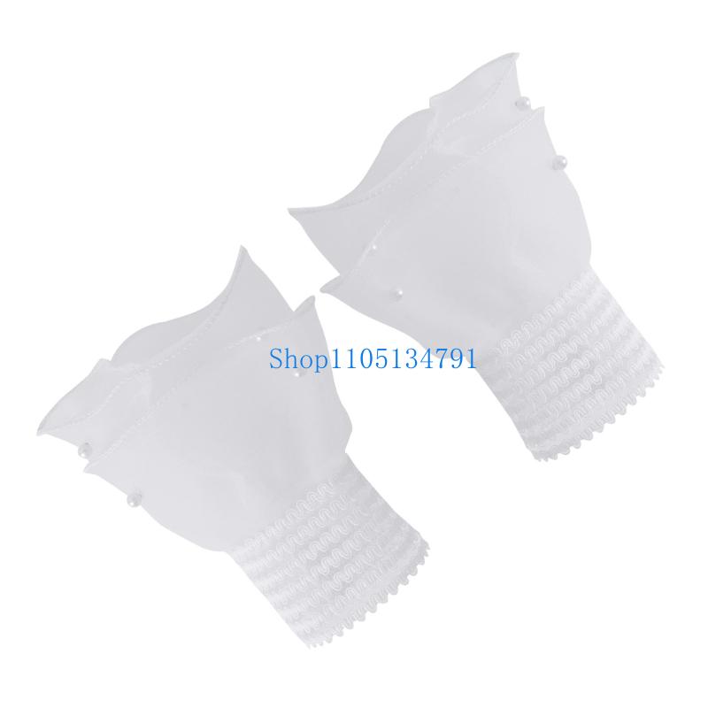 98km 여성 진주 장식 계층화 된 메쉬 가짜 슬리브  - Women Fashion Gloves 리뷰 및 가격