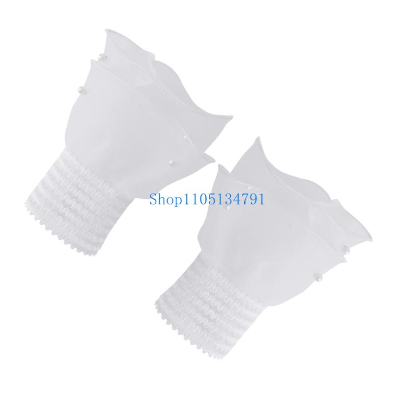 98km 여성 진주 장식 계층화 된 메쉬 가짜 슬리브  - Women Fashion Gloves 리뷰 및 가격