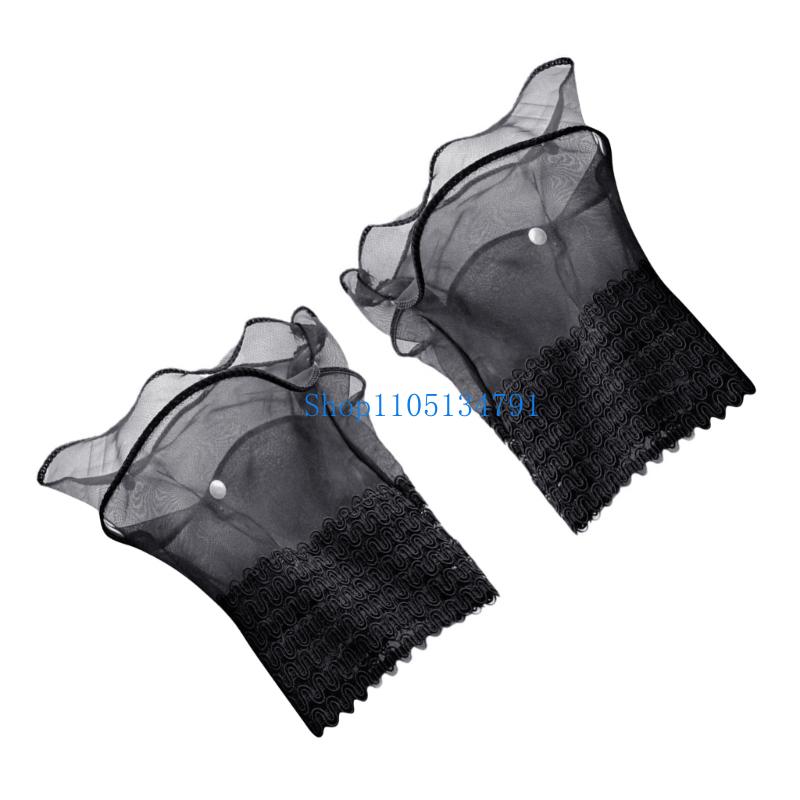 98km 여성 진주 장식 계층화 된 메쉬 가짜 슬리브  - Women Fashion Gloves 리뷰 및 가격