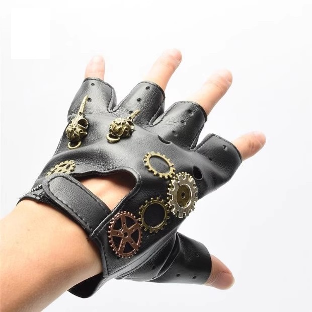 Steampunk PU 가죽 핑거리스 나침반 장갑 남성 - Women Fashion Gloves 리뷰 및 가격