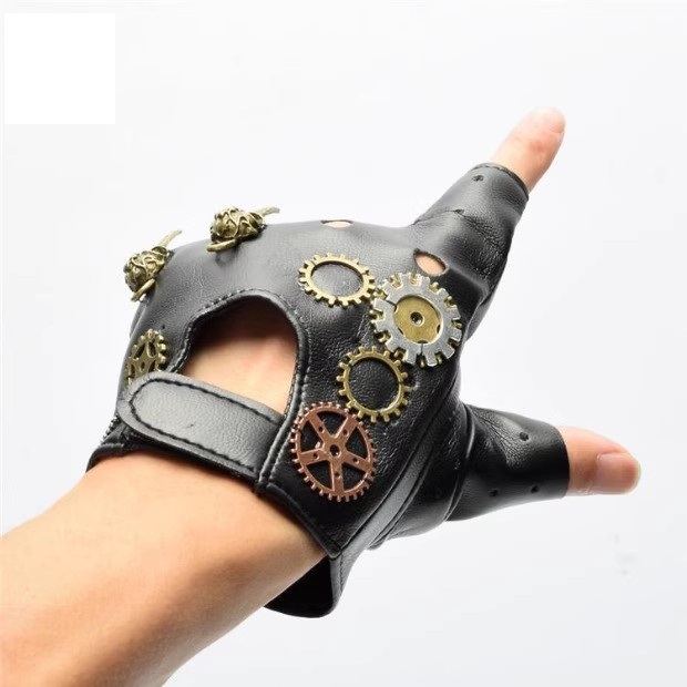 Steampunk PU 가죽 핑거리스 나침반 장갑 남성 - Women Fashion Gloves 리뷰 및 가격