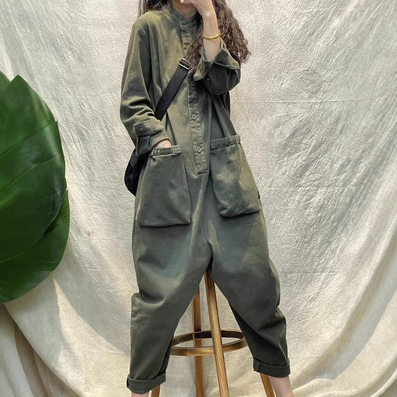 캐주얼 여성 점프수트 카고 루즈 와이드 레그 점프수트  - Women'S Fashion Utility Pants 리뷰 및 가격