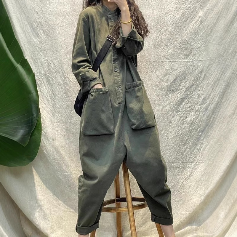 캐주얼 여성 점프수트 카고 루즈 와이드 레그 점프수트  - Women'S Fashion Utility Pants 리뷰 및 가격