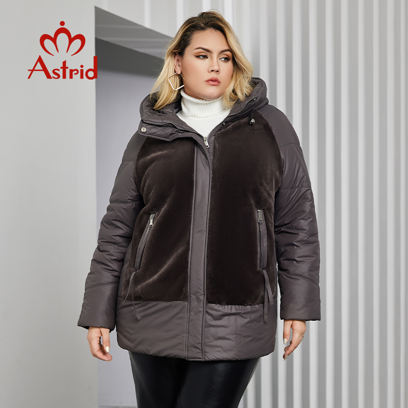 Astrid 여성용 플러스 사이즈 겨울 재킷, 인조 모 - Women'S Fashion Quilted Jacket 리뷰 및 가격