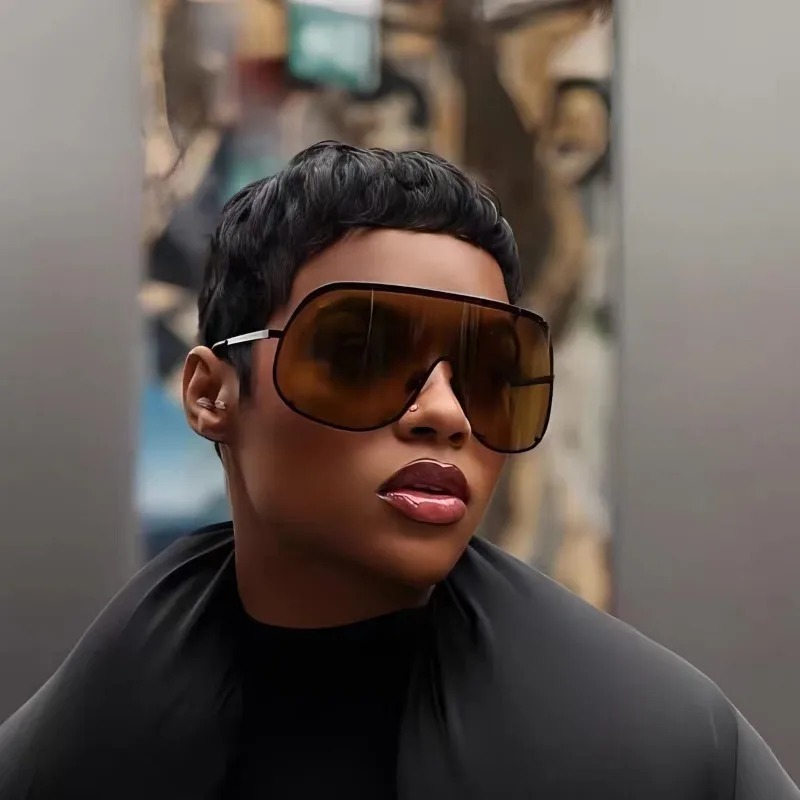 여성용 신형 일체형 오버사이즈 타원형 선글라스, 테두리 - Women'S Fashion Eyewear 리뷰 및 가격