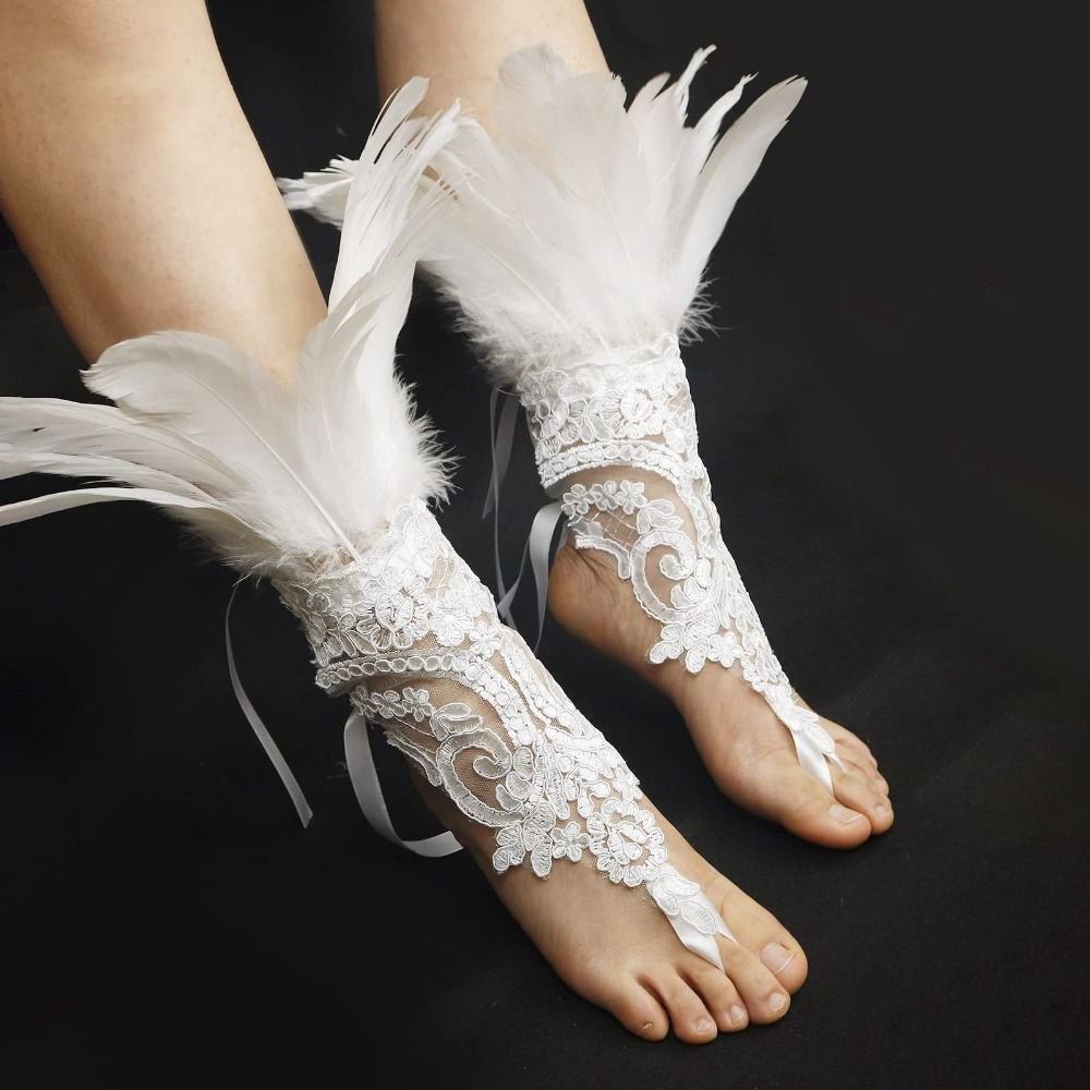 1개 패션 액세서리 레이스 깃털 롱 글러브 자수 화이트 - Women Fashion Gloves 리뷰 및 가격