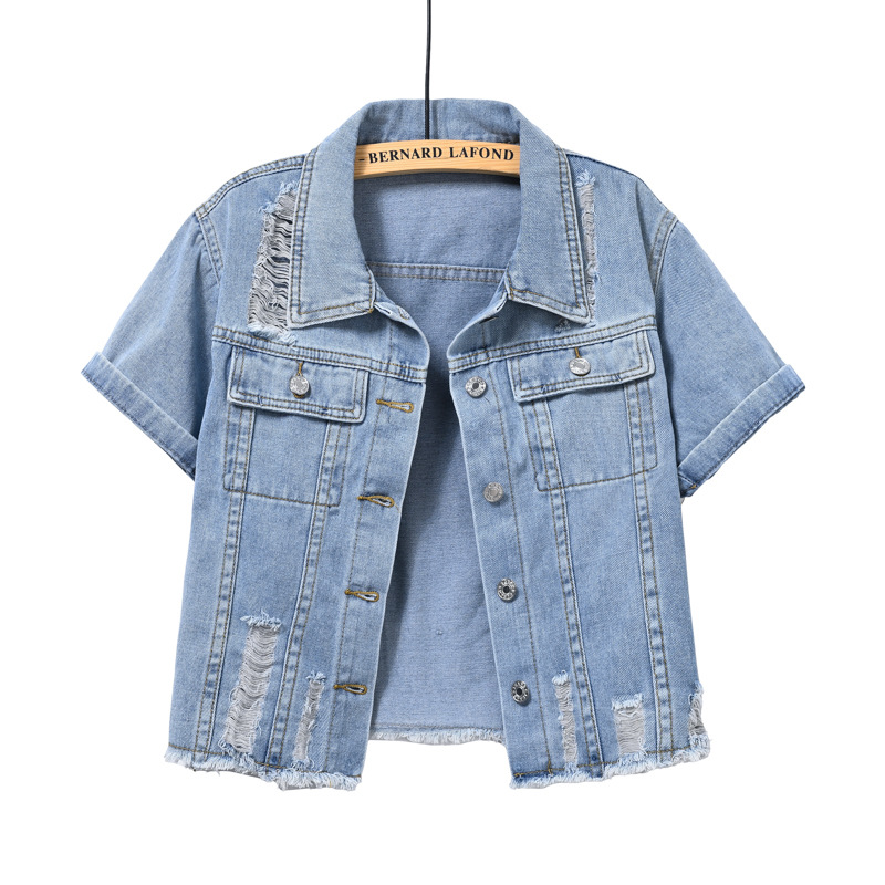 여성용 밝은 색상의 짧은 데님 반팔 재킷 여름 셔츠 아 - Women'S Fashion Jackets Amazon 리뷰 및 가격