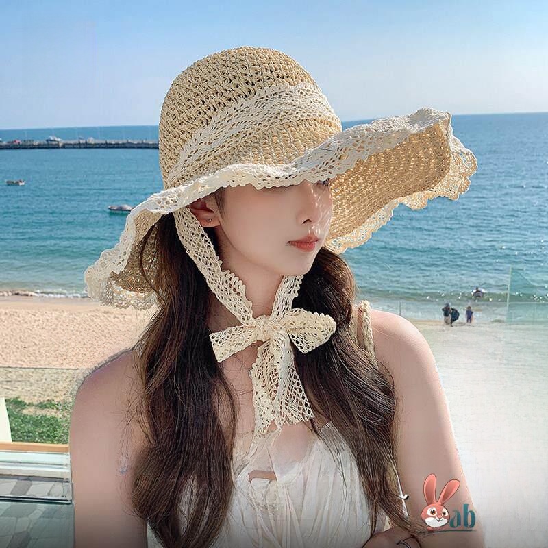 여름용 여성용 밀짚 모자, 컷아웃 디자인, 리본 장식, - Straw Hat Summer 리뷰 및 가격