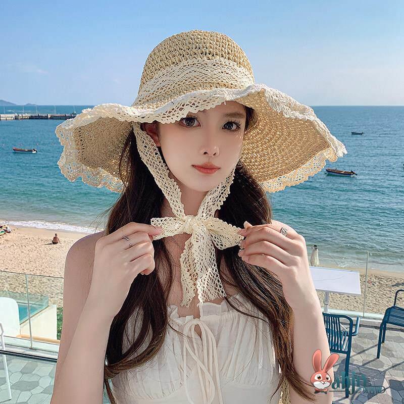 여름용 여성용 밀짚 모자, 컷아웃 디자인, 리본 장식, - Straw Hat Summer 리뷰 및 가격