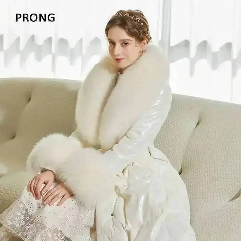 100% 진짜 여우 모피 칼라 겨울 코트 재킷, 모피  - Women'S Fashion Essentials 리뷰 및 가격