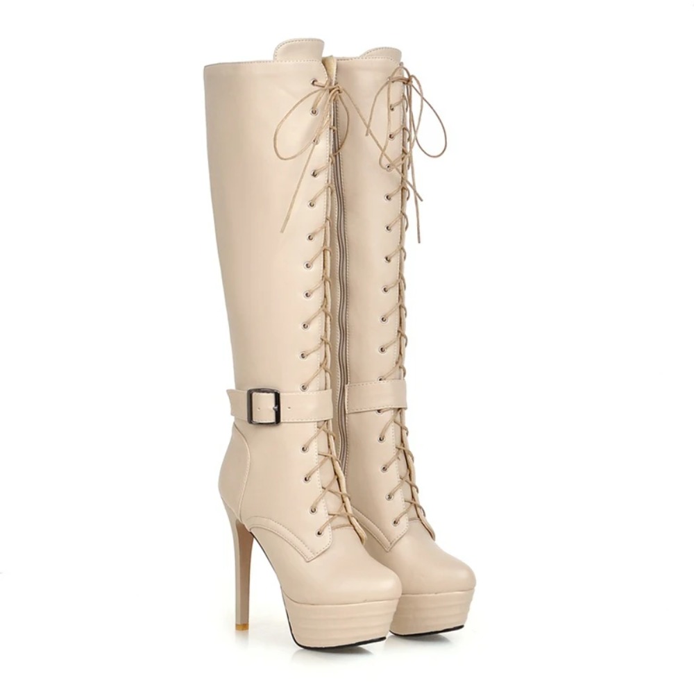 여성용 니하이 부츠 패션 레이스업 지퍼 모던 여성 겨울 - Women'S Fashion Riding Boots 리뷰 및 가격