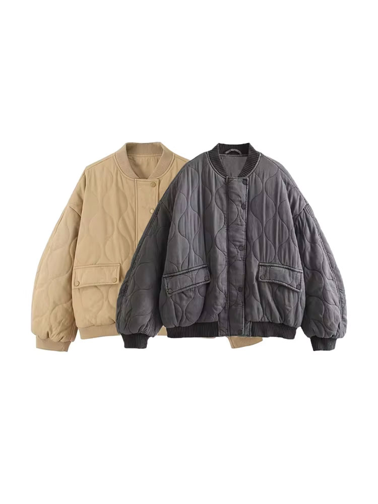 여성 패션 오버사이즈 두꺼운 따뜻한 퀼팅 봄버 재킷 빈 - Women'S Fashion Quilted Jacket 리뷰 및 가격