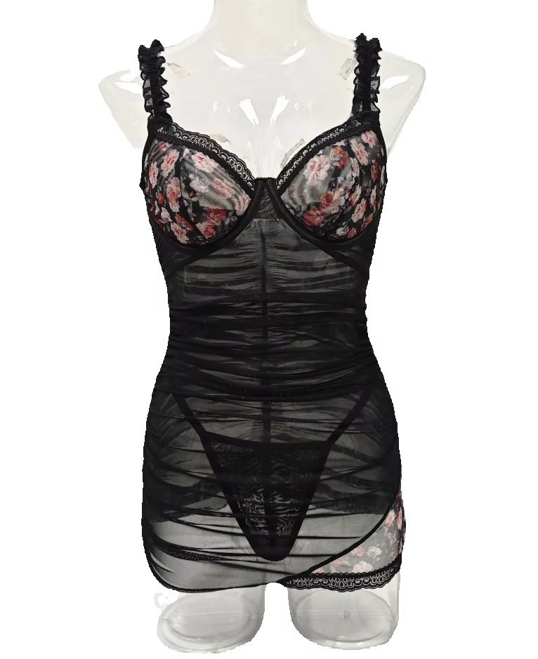 여성 레이스 란제리 드레스 러플 스파게티 스트랩 루치드 - Bodycon Dress Women 리뷰 및 가격