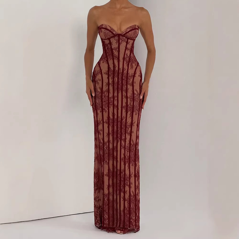 여성용 스트랩리스 바디콘 맥시 드레스 2026 스트라이 - Bodycon Dress Women 리뷰 및 가격