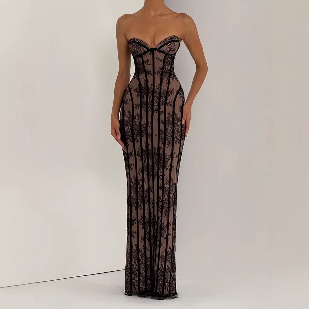 여성용 스트랩리스 바디콘 맥시 드레스 2026 스트라이 - Bodycon Dress Women 리뷰 및 가격