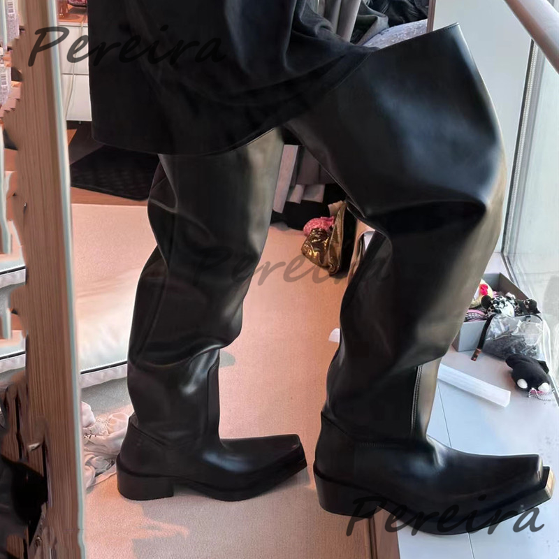 두꺼운 밑창의 무릎 위까지 오는 남녀 공용 블랙 가죽  - Women'S Fashion Riding Boots 리뷰 및 가격