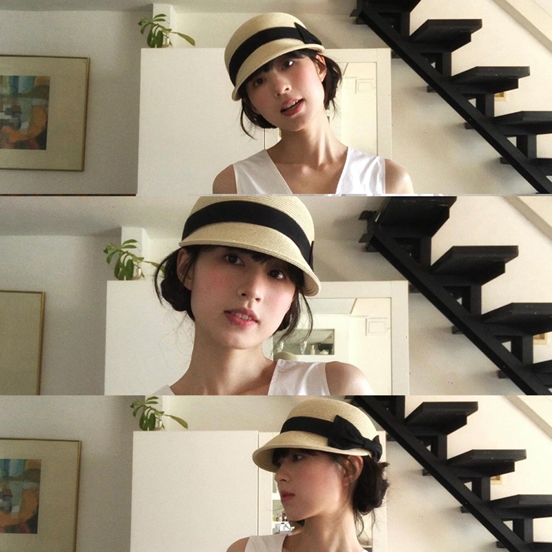 여성용 여름 야외용 얼굴을 작아 보이게 하는 밀짚모자, - Straw Hat Summer 리뷰 및 가격