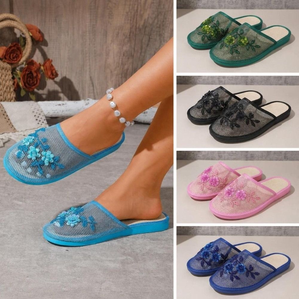 패션 플라워 자수 메쉬 샌들 미끄럼 방지 부드러운 바닥 - Women'S Fashion Sandals 리뷰 및 가격