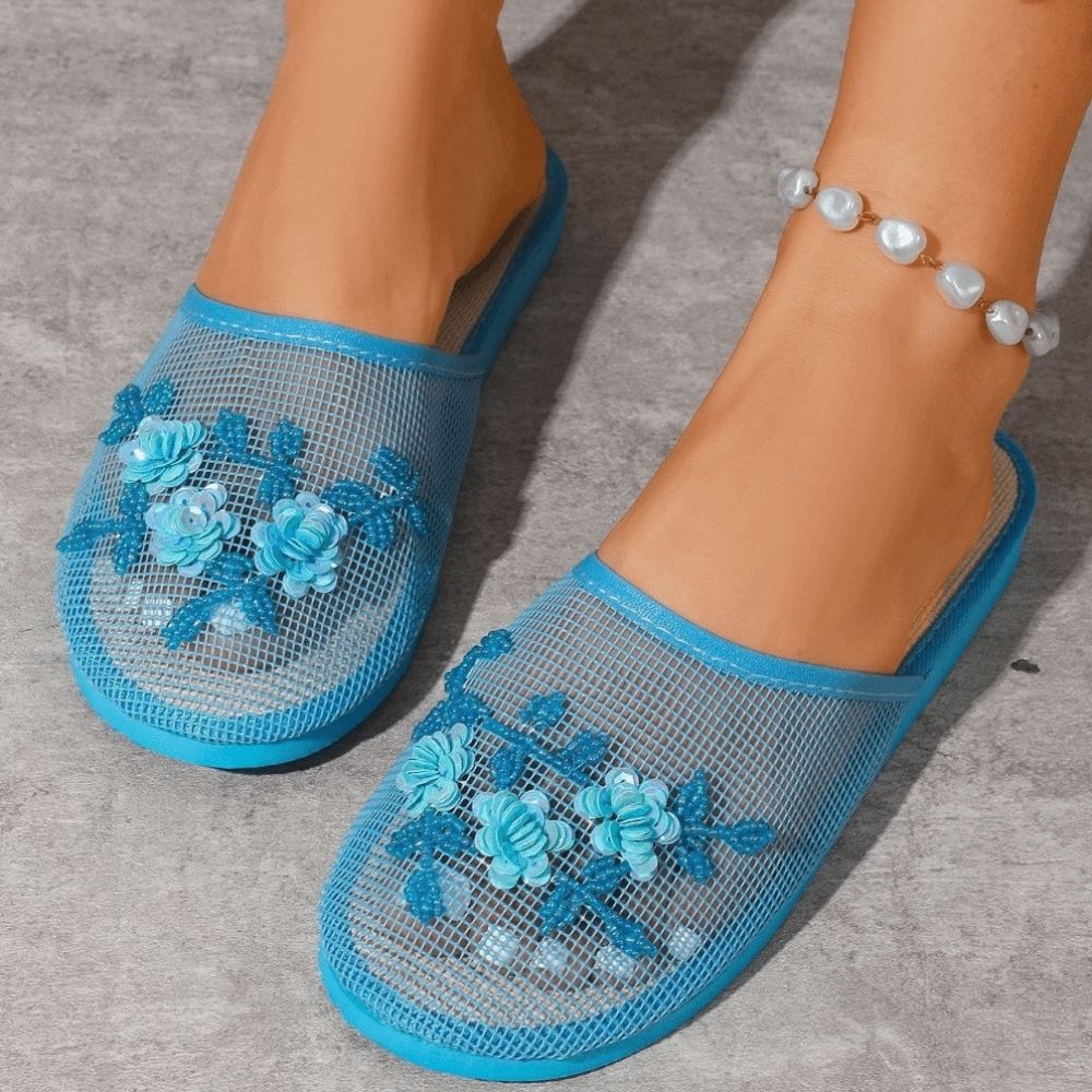 패션 플라워 자수 메쉬 샌들 미끄럼 방지 부드러운 바닥 - Women'S Fashion Sandals 리뷰 및 가격