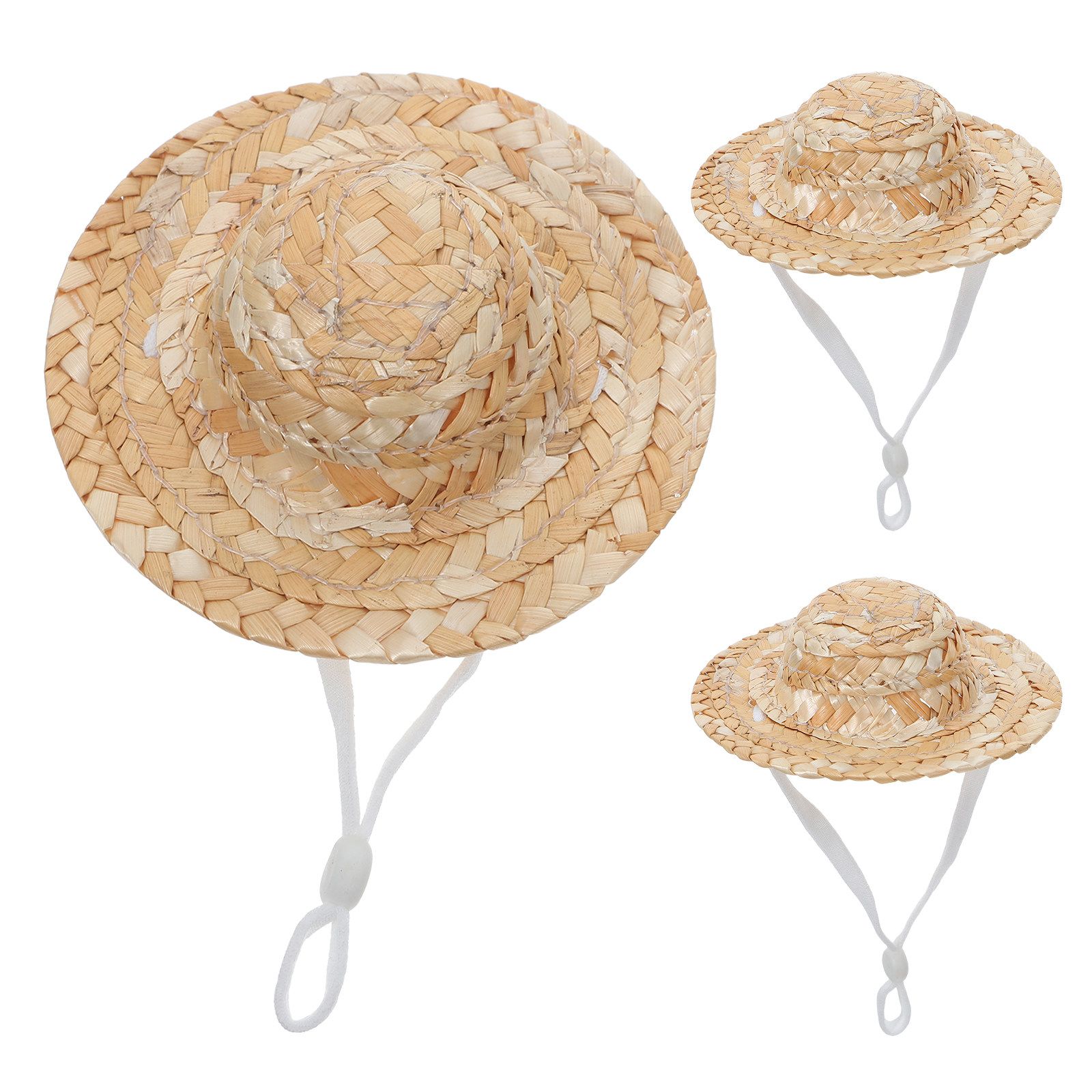 작은 동물용 밀짚 모자 3개 세트: 병아리, 강아지,  - Straw Hat Summer 리뷰 및 가격